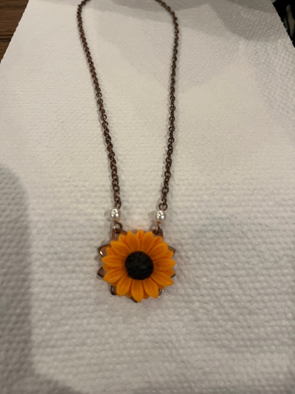 Sunflower Pendant Necklace - Yellow Sunflower Design